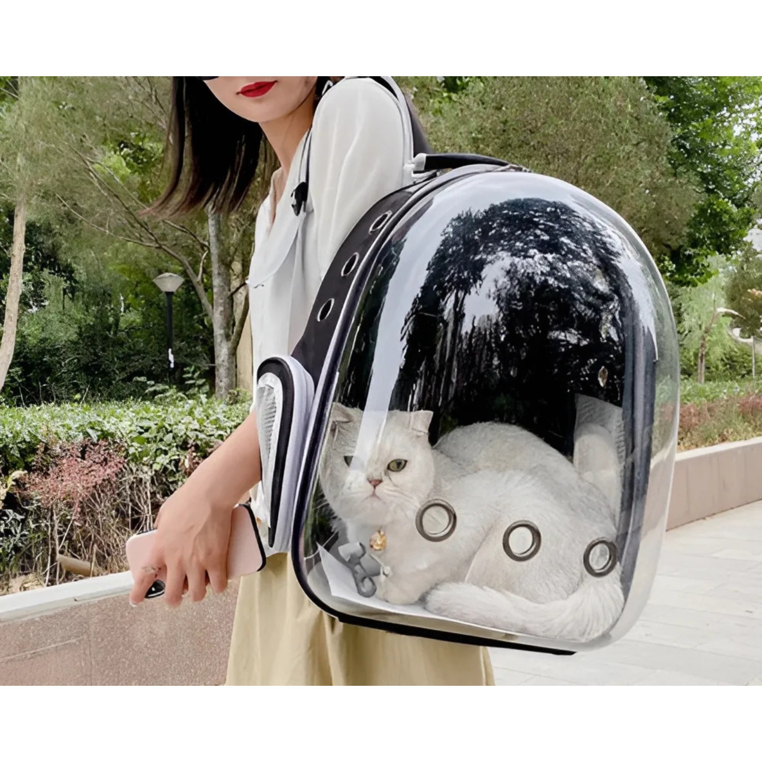 MOCHILA TRANSPORTE PARA MASCOTAS TRANSPARENTE  TC - 4