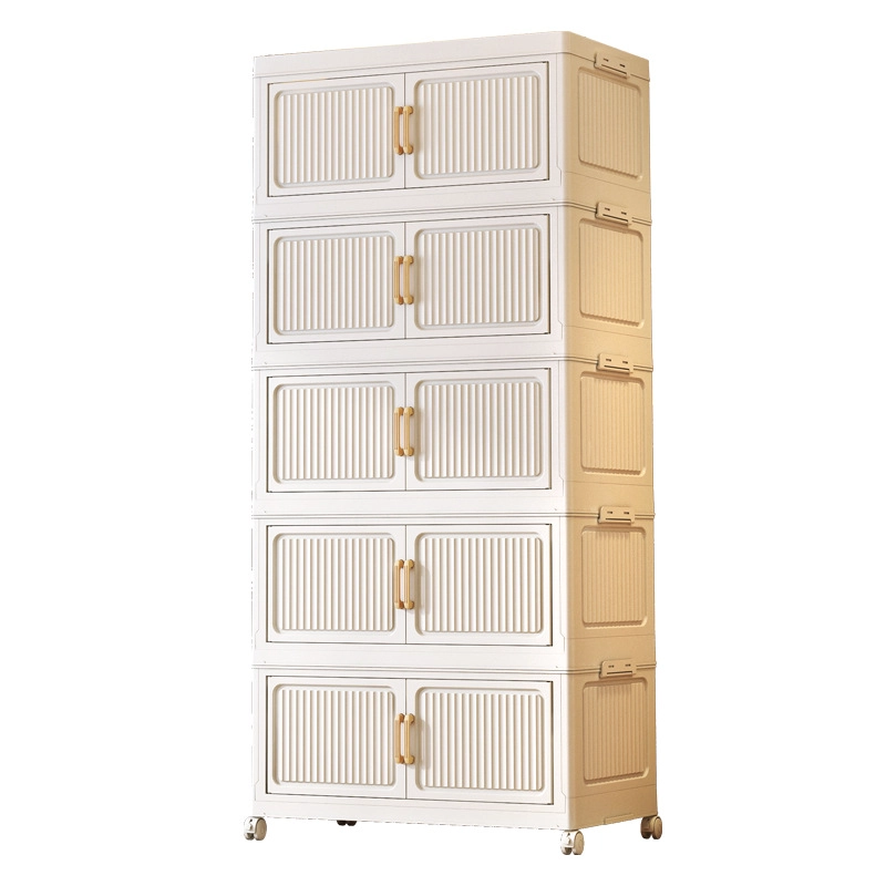 CAJON ARMARIO MULTIUSOS ROPA Y ZAPATOS PLEGABLE 5 NIVELES BLANCO CAJONERA CON RUEDAS TC - 1