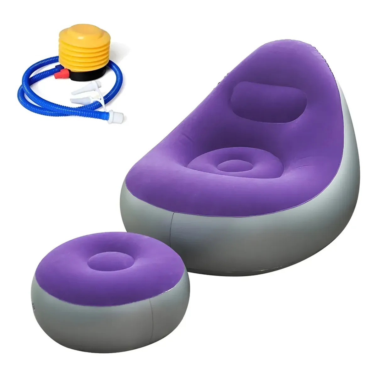 SILLON INFLABLE PUFF TUMBONA CON REPOSA PIES SOFA INFLABLE CF - 3