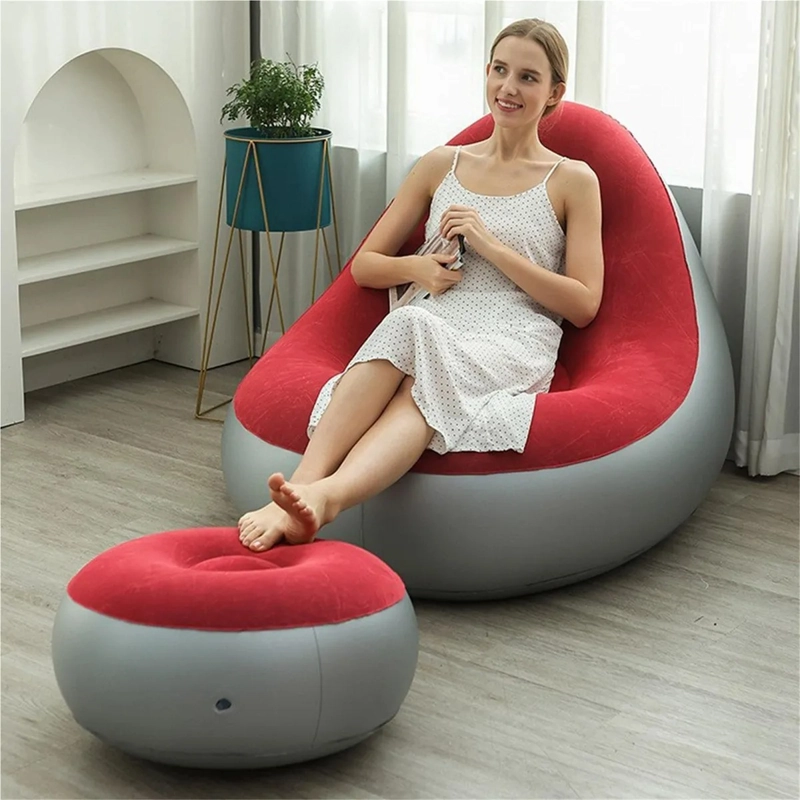 SILLON INFLABLE PUFF TUMBONA CON REPOSA PIES SOFA INFLABLE CF - 4