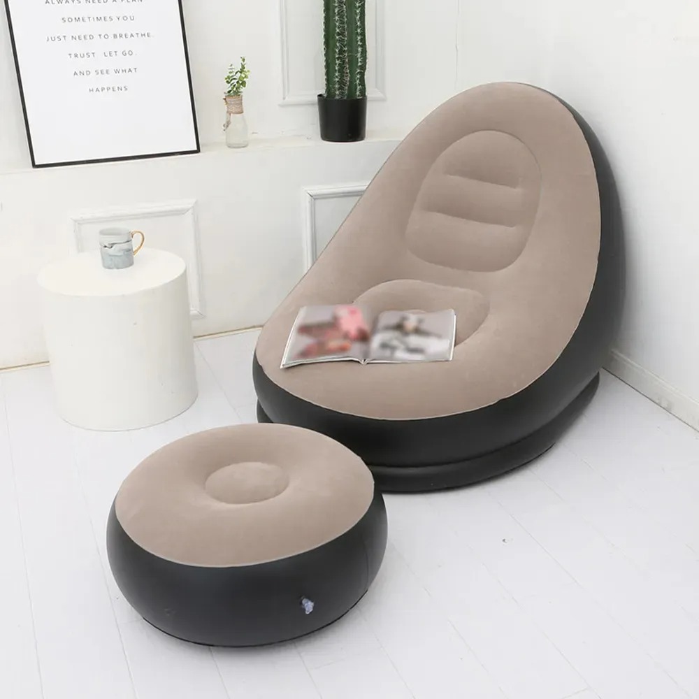 SILLON INFLABLE PUFF TUMBONA CON REPOSA PIES SOFA INFLABLE CF - 6