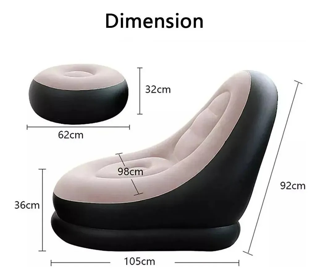 SILLON INFLABLE PUFF TUMBONA CON REPOSA PIES SOFA INFLABLE CF - 7