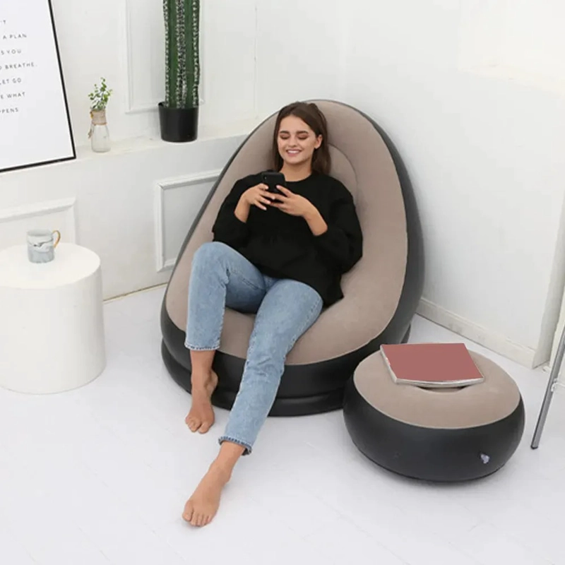 SILLON INFLABLE PUFF TUMBONA CON REPOSA PIES SOFA INFLABLE CF - 9
