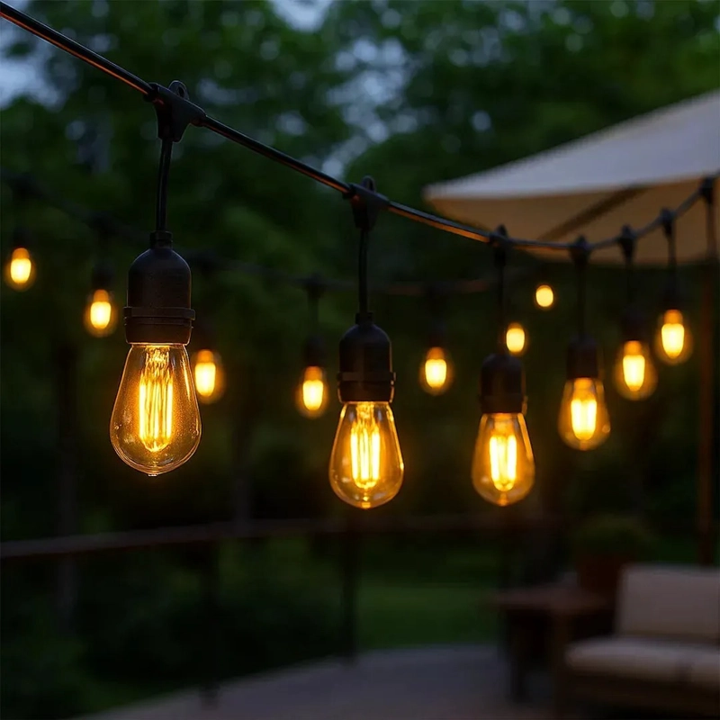 GUIRNALDA TERRAZA PATIO AMPOLLETA INCLUI 20M 20LED ENCHUFADO AMARILLO CF - 3
