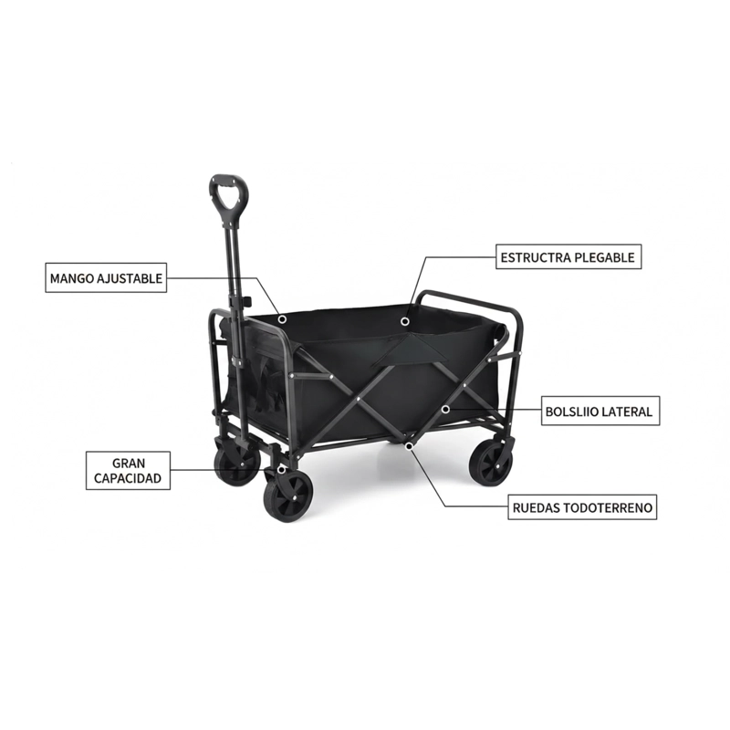 CARRITO PLEGABLE CAMPING MULTIFUNCIONAL 66X47 - 3