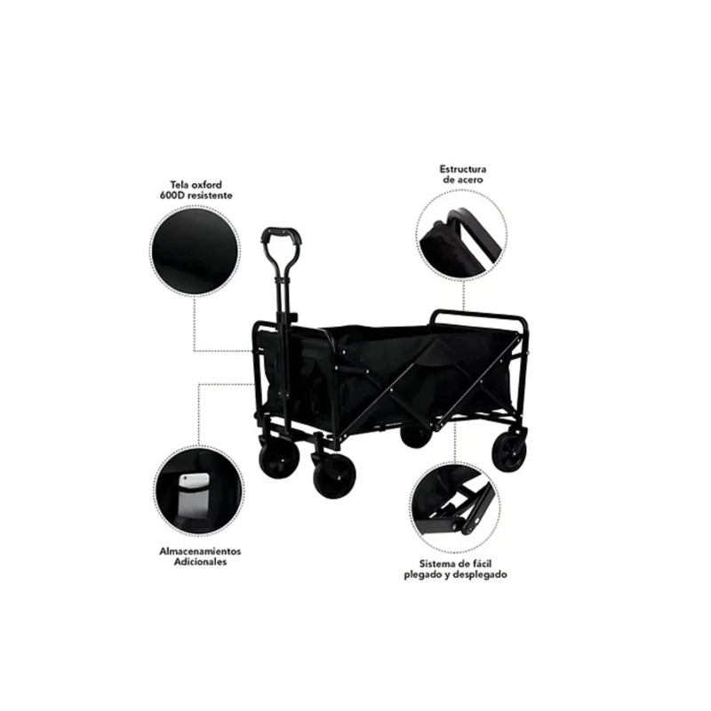 CARRITO PLEGABLE CAMPING MULTIFUNCIONAL 66X47 - 7