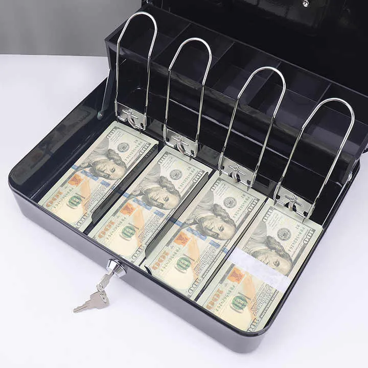 CAJA FUERTE MEDIANA NEGRO DE METAL PARA EFECTIVO - 1