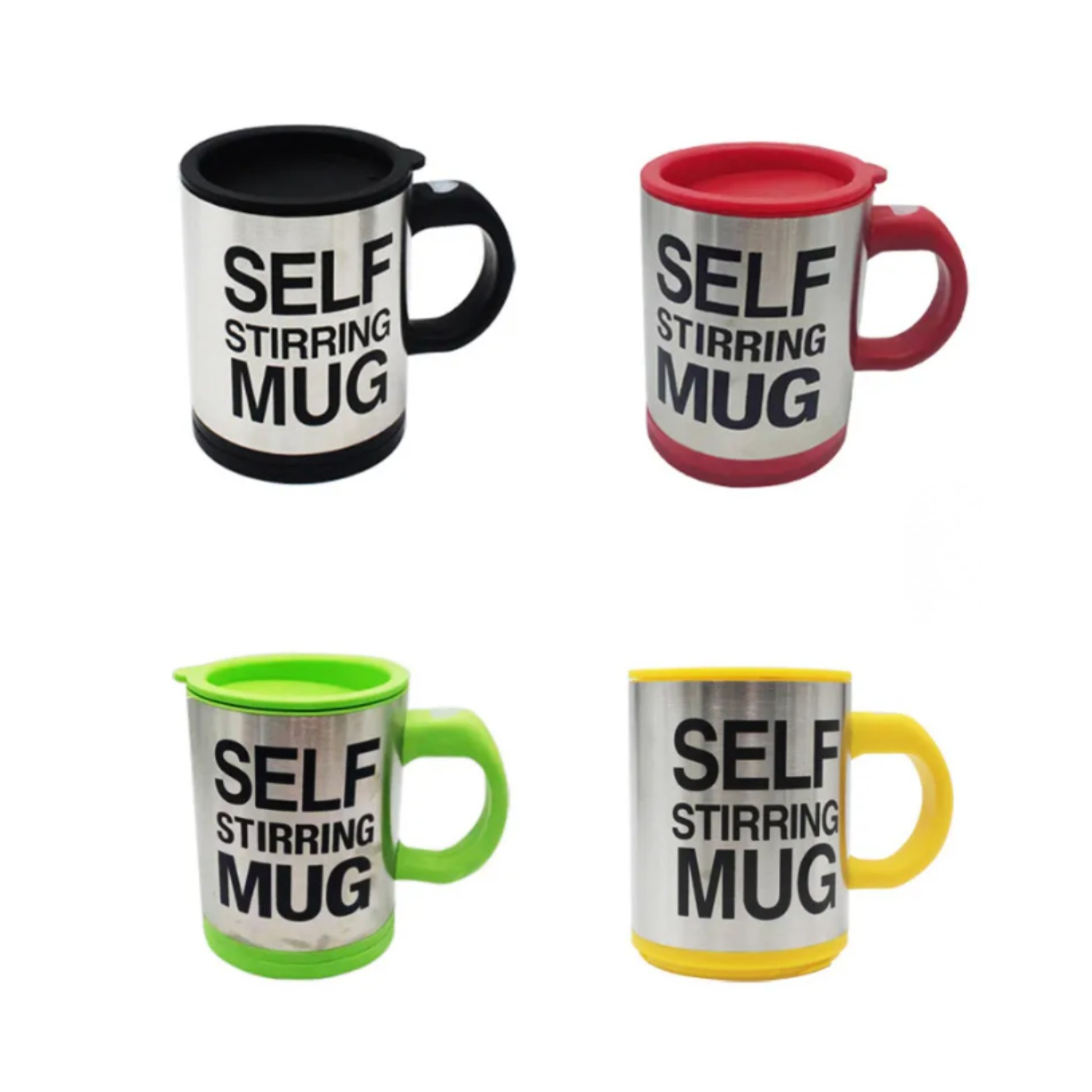 TAZA MEZCLADORA AUTOMATICA SELF STIRRING MUG  ACERO INOXIDABLE Y TE RMICA COLORES SURTIDOS CF - 4