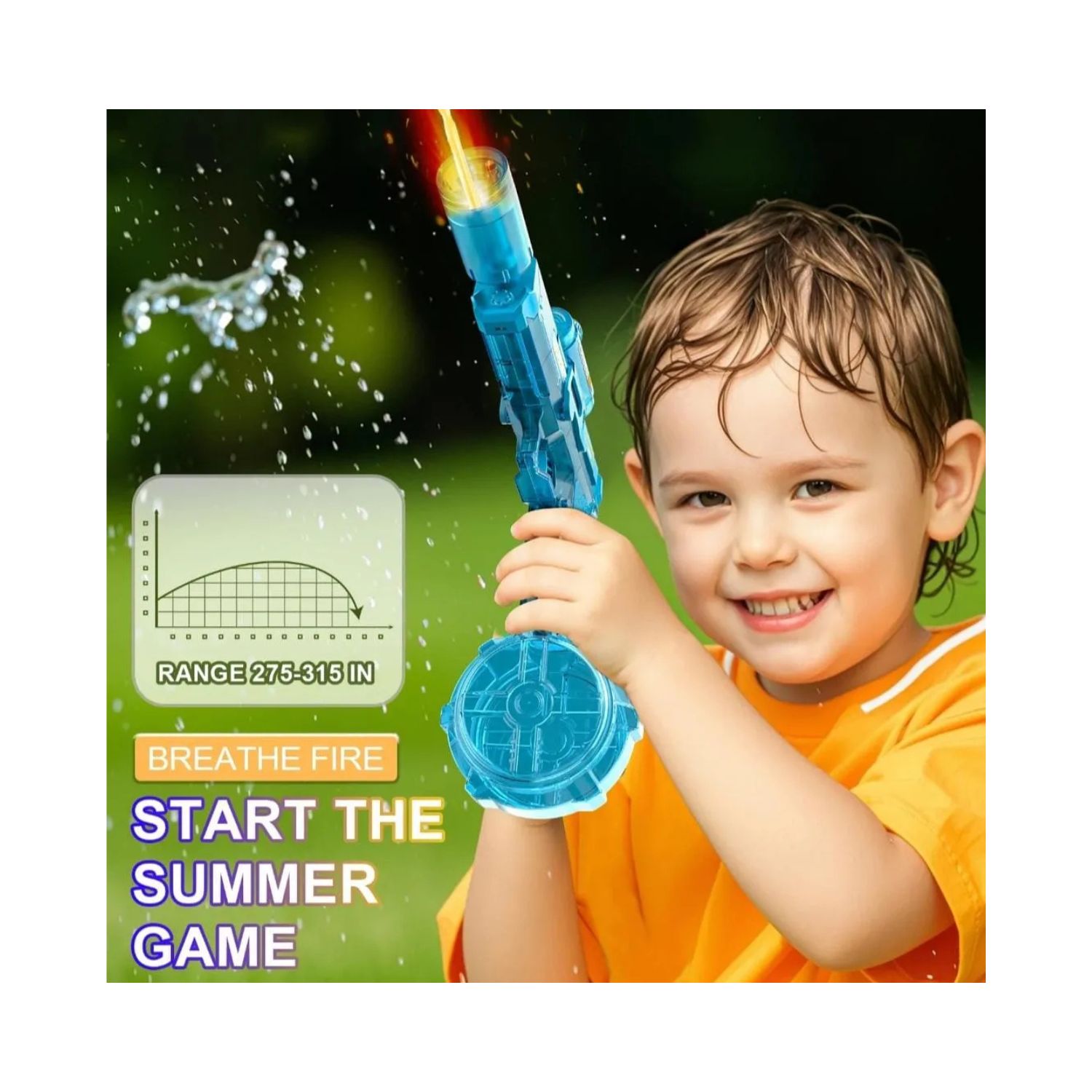 JUGUETE DE AGUA ELE CTRICA CON LUZ LED JUGUETE VERANO NIÑOS AZUL - 6