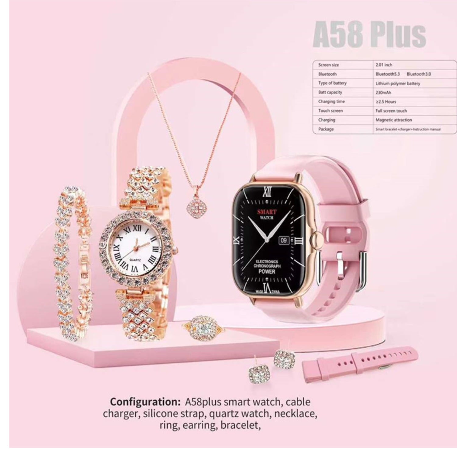 SMARTWATCH A58 CON PANTALLA TACTIL HD | RELOJ INTELIGENTE DEPORTIVO | RESISTENTE AL AGUA - 4