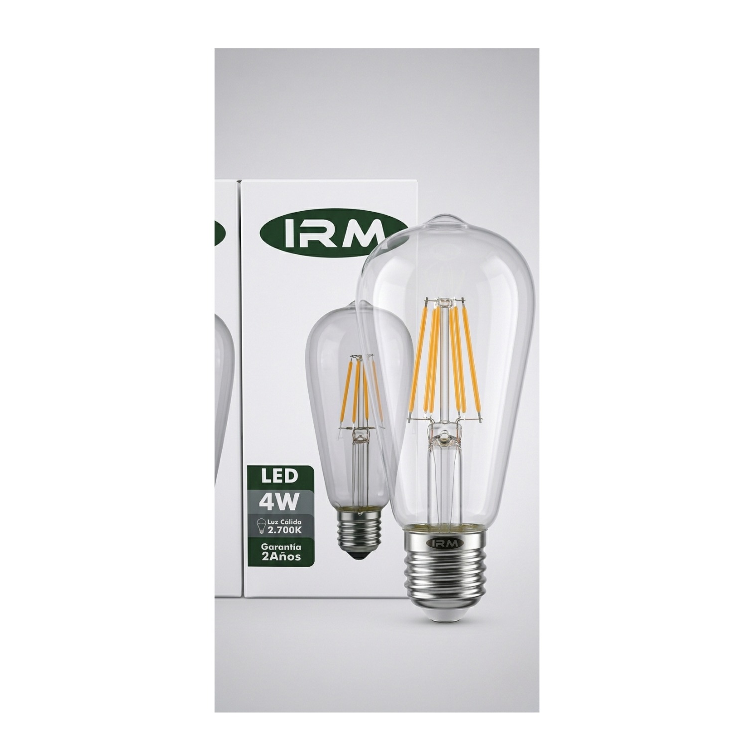 AMPOLLETA LED VINTAGE IRM FILAMENTO 4W LUZ CALIDA E27 ST64 MD COD09609 - 2