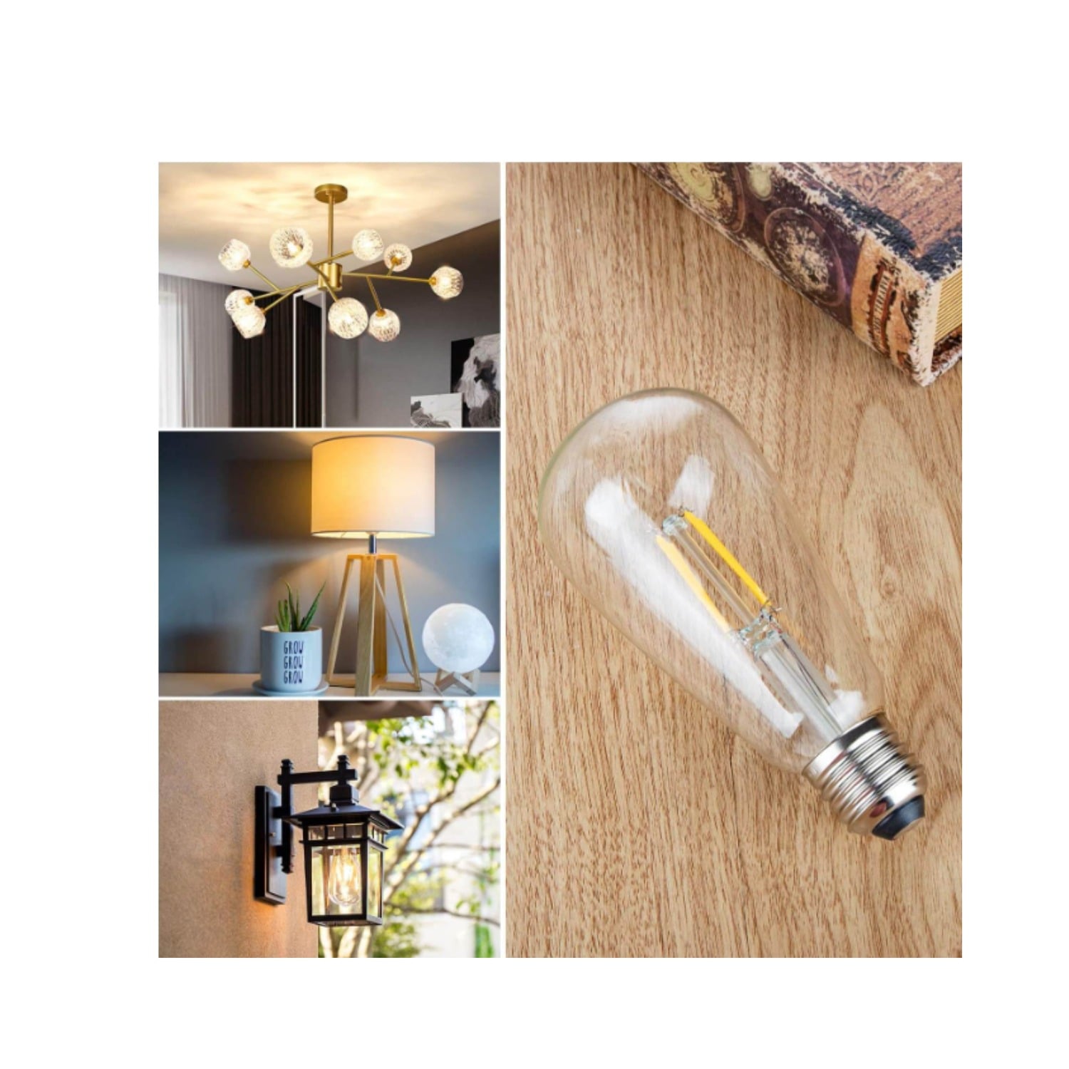 AMPOLLETA LED VINTAGE IRM FILAMENTO 4W LUZ CALIDA E27 ST64 MD COD09609 - 4