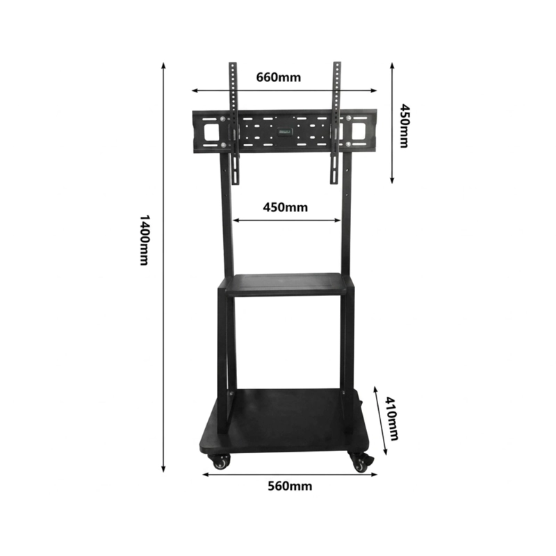 SOPORTE TV RACK MOVIL CON RUEDAS 32 A 75 PULGADA NEGRO 1700S - 7