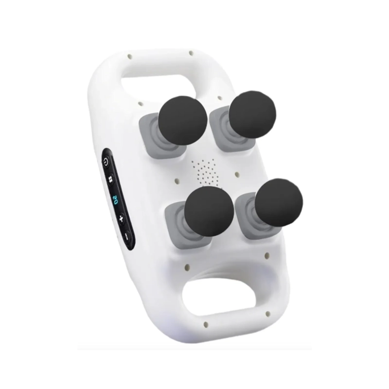 MASAJEADOR CERVICAL Y CORPORAL RECARGABLE CON 4 CABEZALES DE PERCUSION COLOR BLANCO - 1