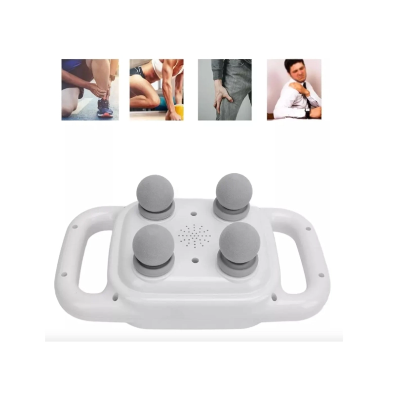 MASAJEADOR CERVICAL Y CORPORAL RECARGABLE CON 4 CABEZALES DE PERCUSION COLOR BLANCO - 3