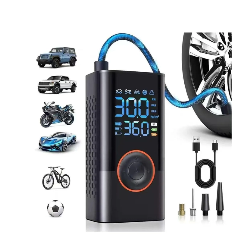 BOMBA DE AIRE INTELIGENTE DE 150 PSI, INFLADOR DE NEUMATICOS, COMPRESOR DE AIRE PORTATIL - 1