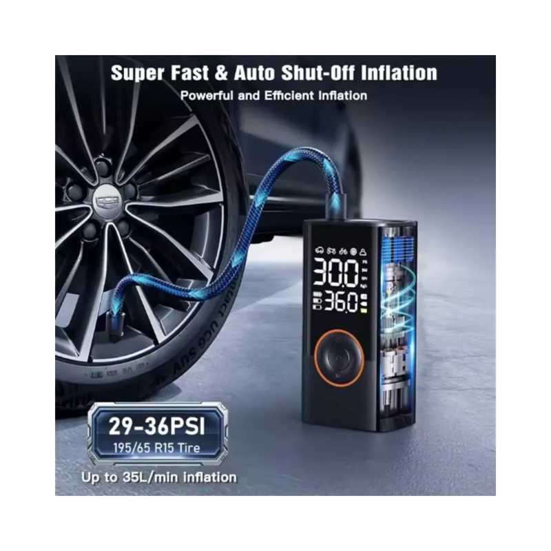 BOMBA DE AIRE INTELIGENTE DE 150 PSI, INFLADOR DE NEUMATICOS, COMPRESOR DE AIRE PORTATIL - 3