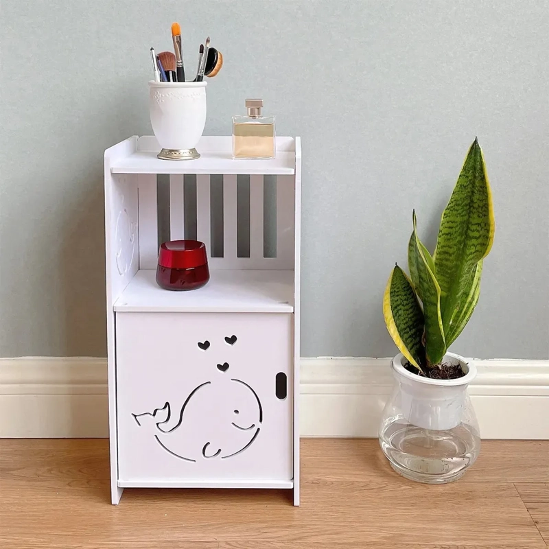 VELADOR ORGANIZADOR REPISA ESTANTE NIÑO MESA DE NOCHE LISO BLANCO - 2