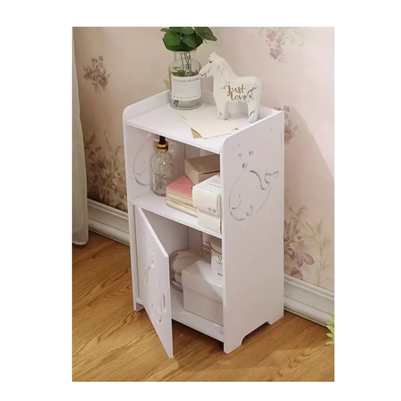 VELADOR ORGANIZADOR REPISA ESTANTE NIÑO MESA DE NOCHE LISO BLANCO - 3