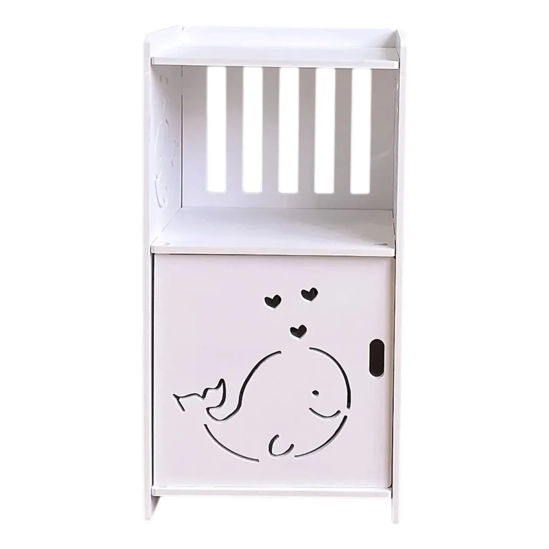 VELADOR ORGANIZADOR REPISA ESTANTE NIÑO MESA DE NOCHE LISO BLANCO - 5