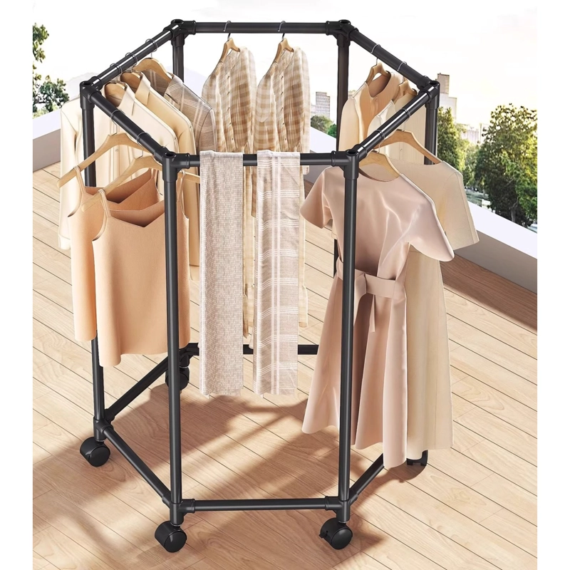 TENDEDERO DE ROPA GIRATORIO MULTIFUNCIONAL  SOPORTA HASTA 40KG - 3