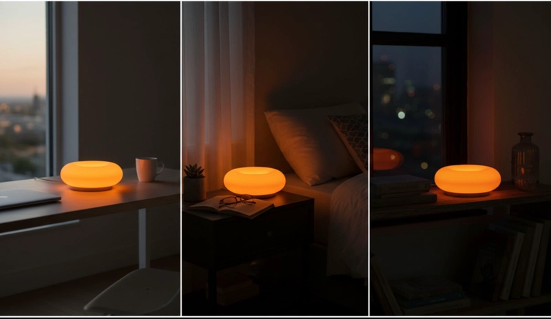 LAMPARA LED DONA NARANJA INALAMBRICA USB-C TOUCH MESA PARED - 2