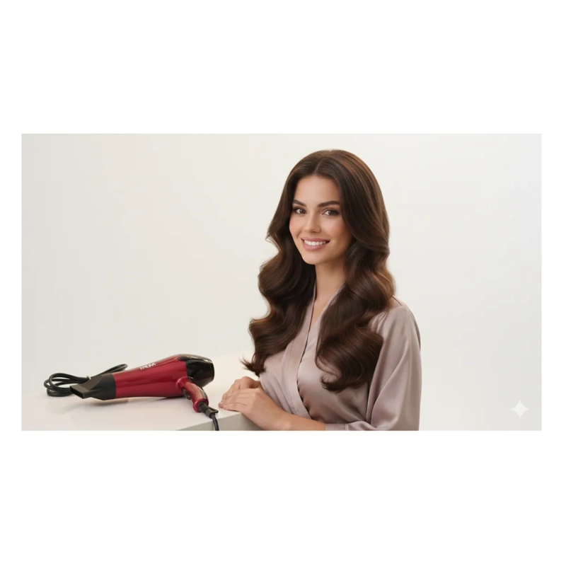 SECADOR DE CABELLO PROFESIONAL 3000W IRM 3 ACCESORIOS COLOR ROJO Y NEGRO - 5