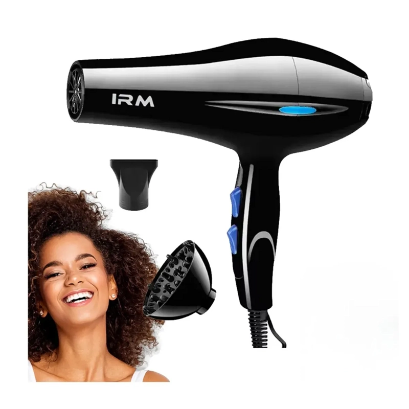 SECADOR DE CABELLO PROFESIONAL 4 VELOCIDADES VOLUMINIZADOR NEGRO - 1