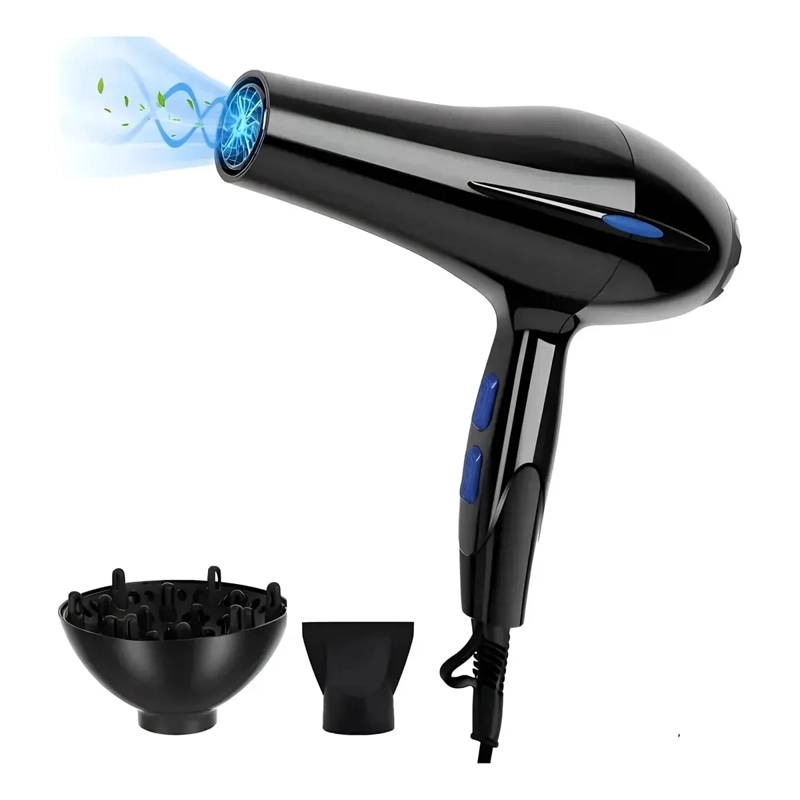 SECADOR DE CABELLO PROFESIONAL 4 VELOCIDADES VOLUMINIZADOR NEGRO - 3