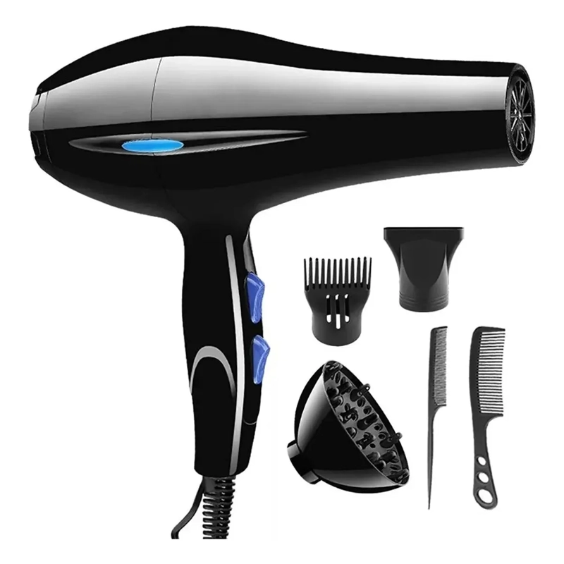 SECADOR DE CABELLO PROFESIONAL 4 VELOCIDADES VOLUMINIZADOR NEGRO - 5