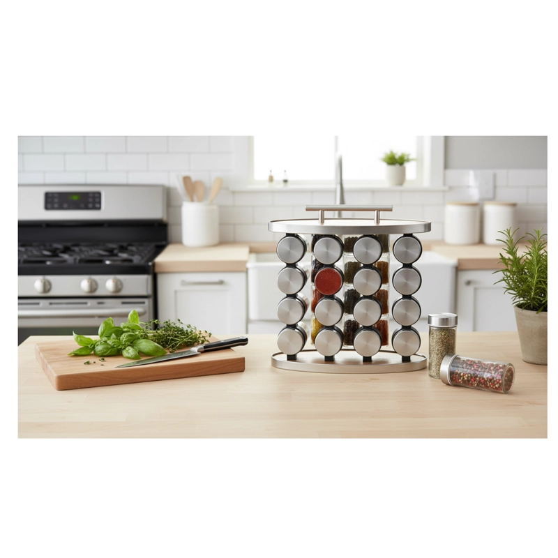 SET CONDIMENTERO ESPECIERO PARA COCINA 16 FRASCOS - 3