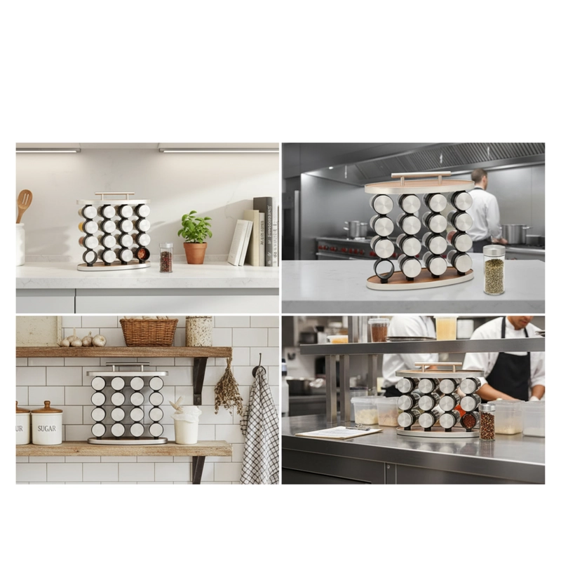 SET CONDIMENTERO ESPECIERO PARA COCINA 16 FRASCOS - 4