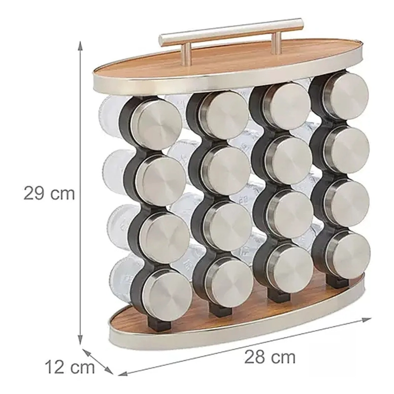 SET CONDIMENTERO ESPECIERO PARA COCINA 16 FRASCOS - 5