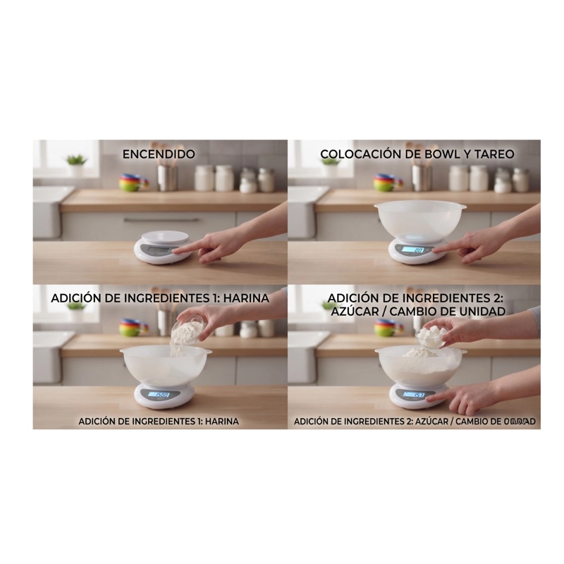 BASCULA ELECTRONICA DE COCINA  WH-B05 CON PANTALLA LCD 5KG  - 5