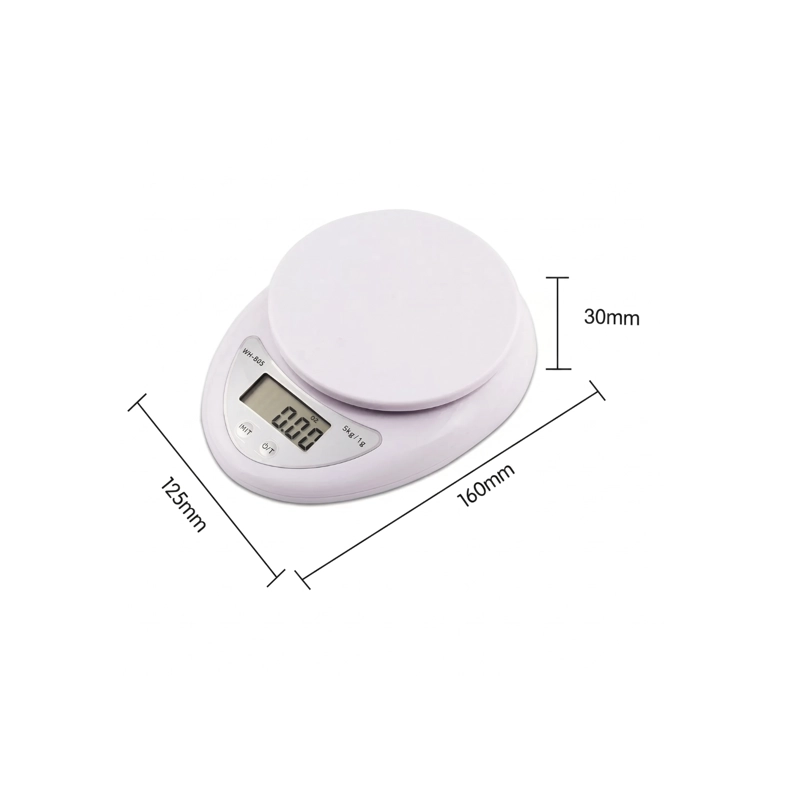 BASCULA ELECTRONICA DE COCINA  WH-B05 CON PANTALLA LCD 5KG  - 6