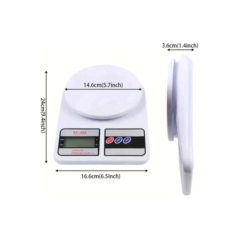 PESA BALANZA DIGITAL DE COCINA 10KG GRAMERA ALTA PRECISION - 5