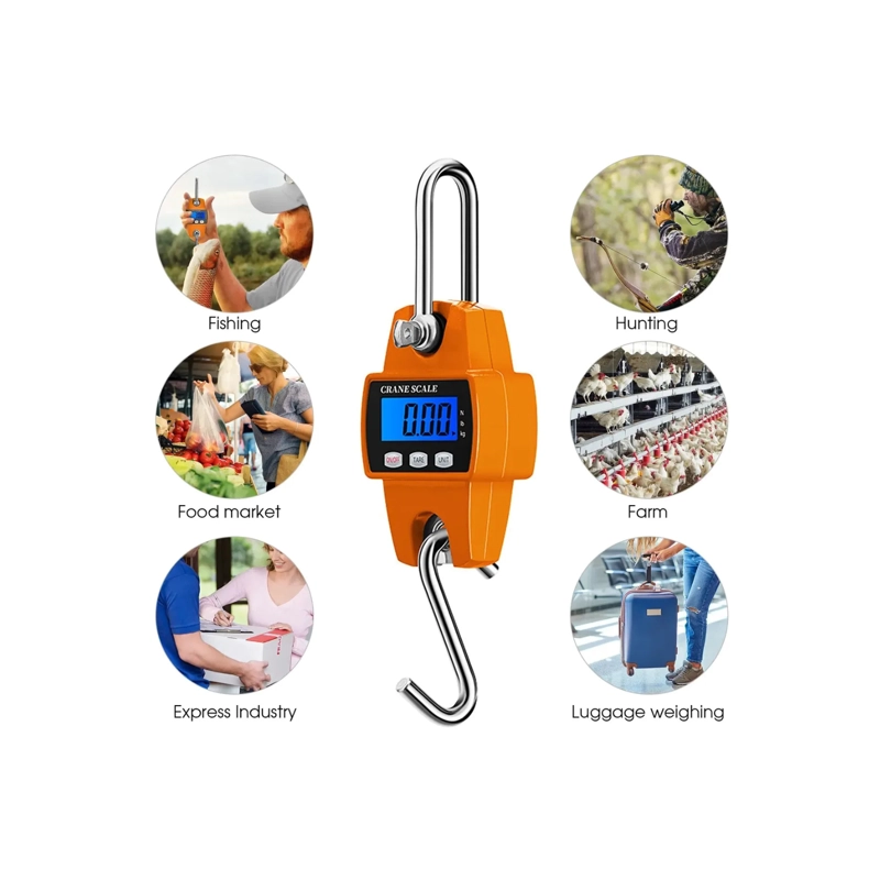 PESA BALANZA DIGITAL COLGANTE ROMANA DE GANCHO PORTATIL 300 KG - 5