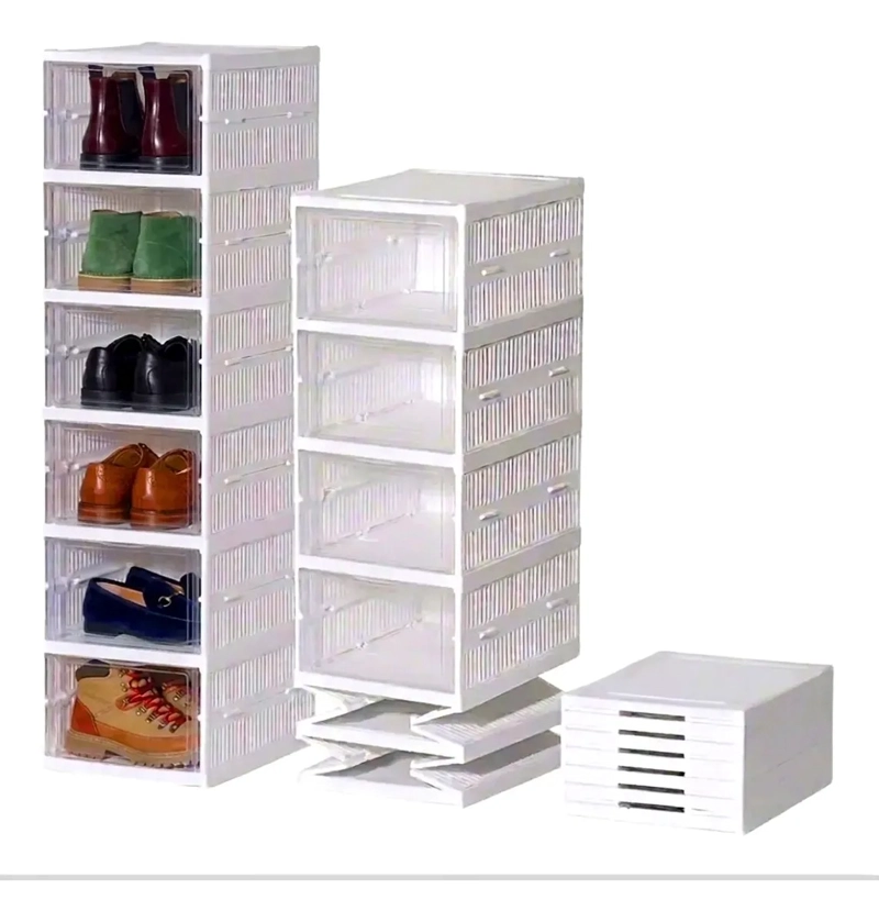 CAJAS ORGANIZADORAS APILABLES ZAPATOS 6 UNIDADES PLEGABLES - 4