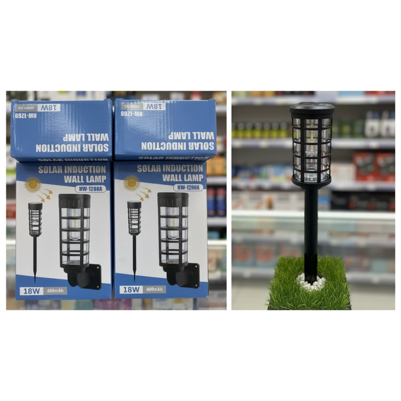 FOCO SOLAR ESTACA Y PARED 2 EN 1 - SENSOR DE MOVIMIENTO, LUZ LED CALIDA Y RESISTENTE AL AGUA - 1