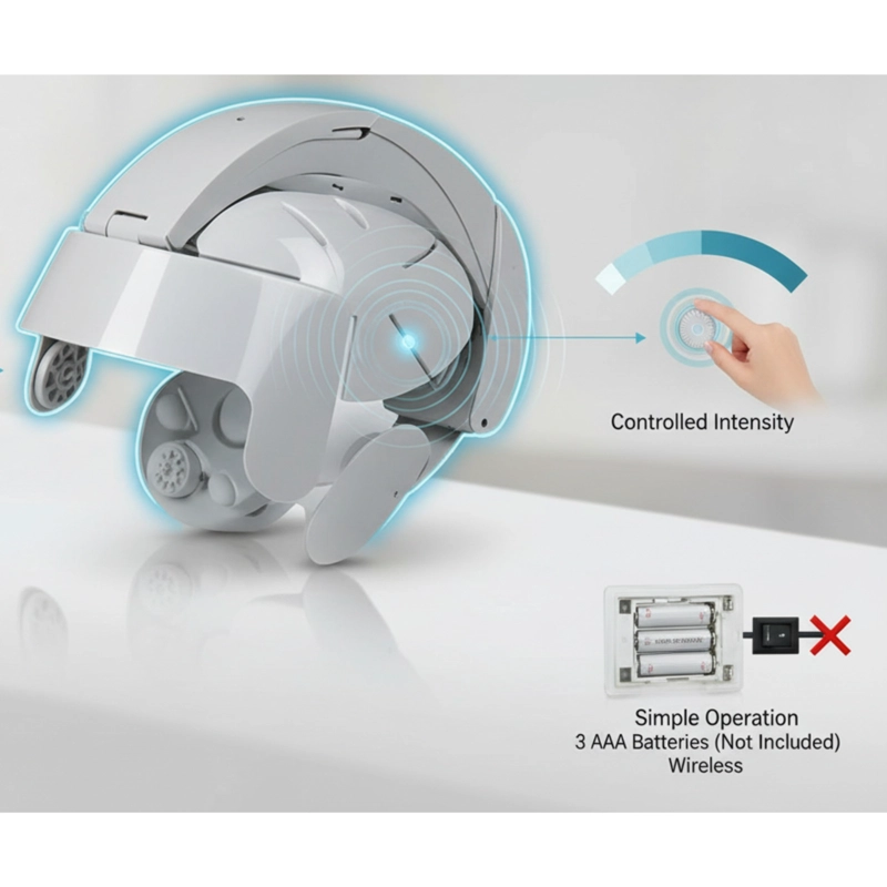 MASAJEADOR DE CABEZA EASY BRAIN LY-617E  TECNOLOGIA DE VIBRACION RELAJANTE - 3