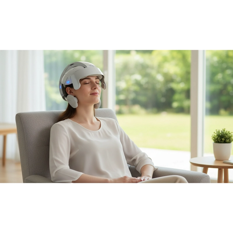 MASAJEADOR DE CABEZA EASY BRAIN LY-617E  TECNOLOGIA DE VIBRACION RELAJANTE - 4