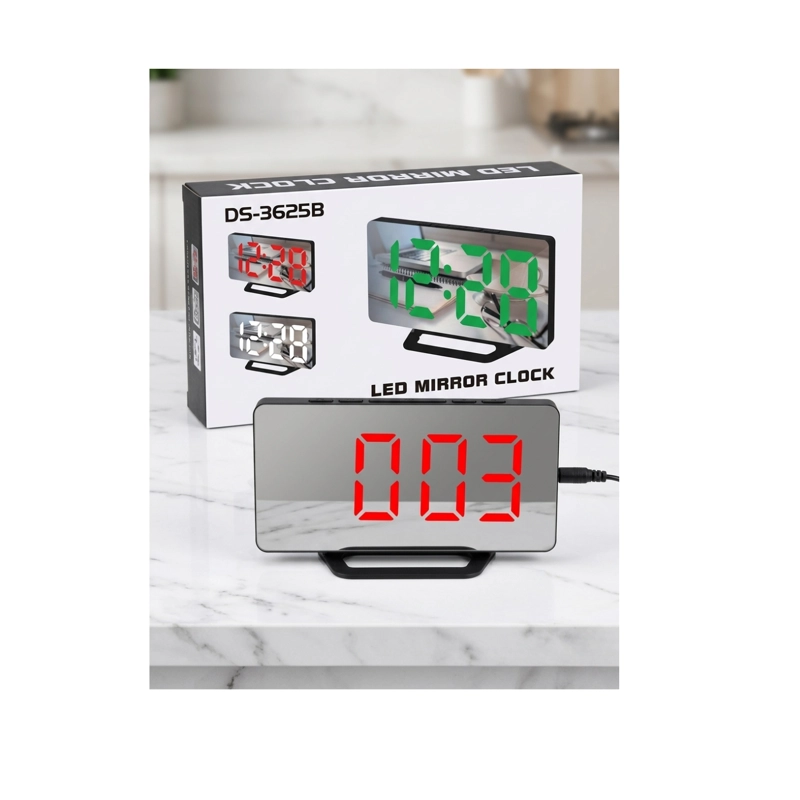 RELOJ DESPERTADOR DIGITAL LED MIRROR EFECTO ESPEJO - 1