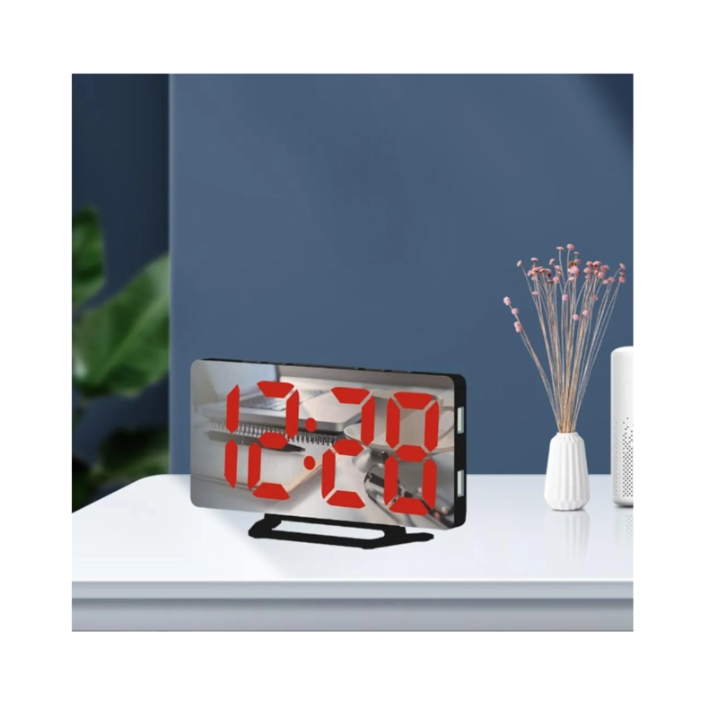 RELOJ DESPERTADOR DIGITAL LED MIRROR EFECTO ESPEJO - 4