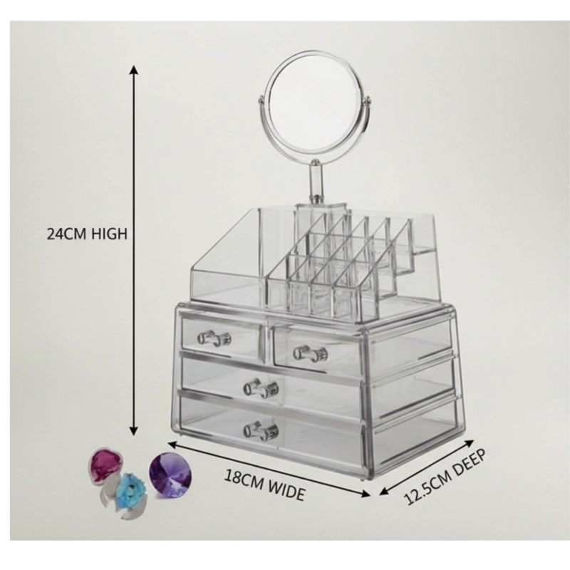 ORGANIZADOR DE MAQUILLAJE COSMETIQUEROJOYERO + ESPEJO - 3