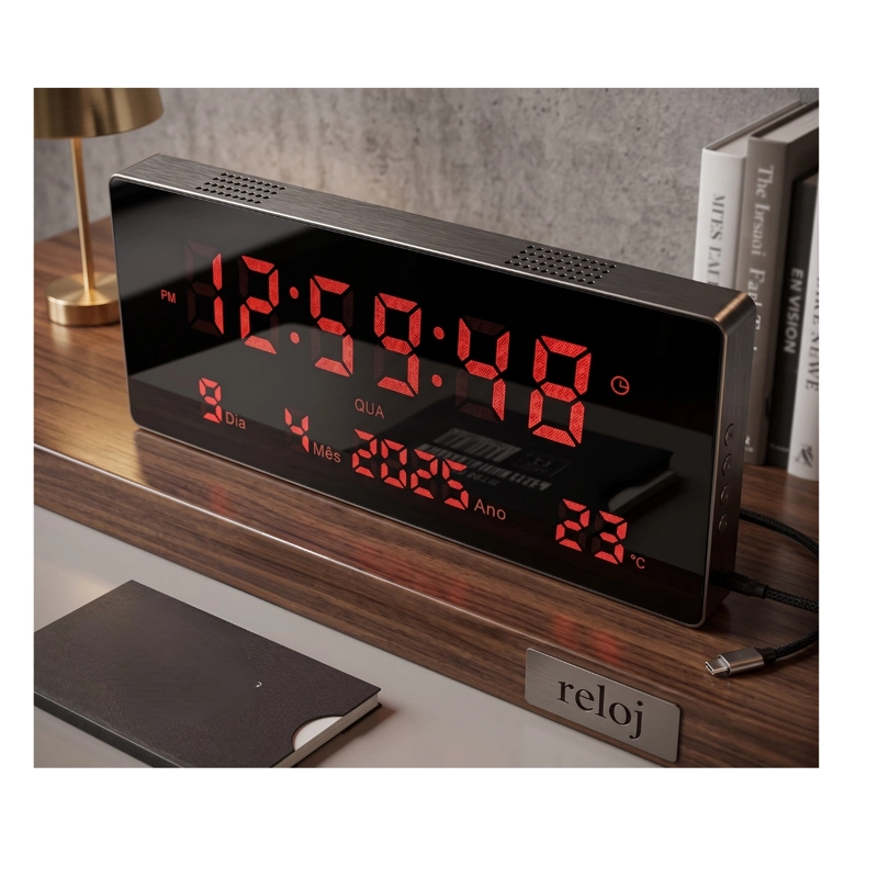 RELOJ MURAL DIGITAL LED JH3615N FECHA TEMPERATURA Y ALARMA - 1
