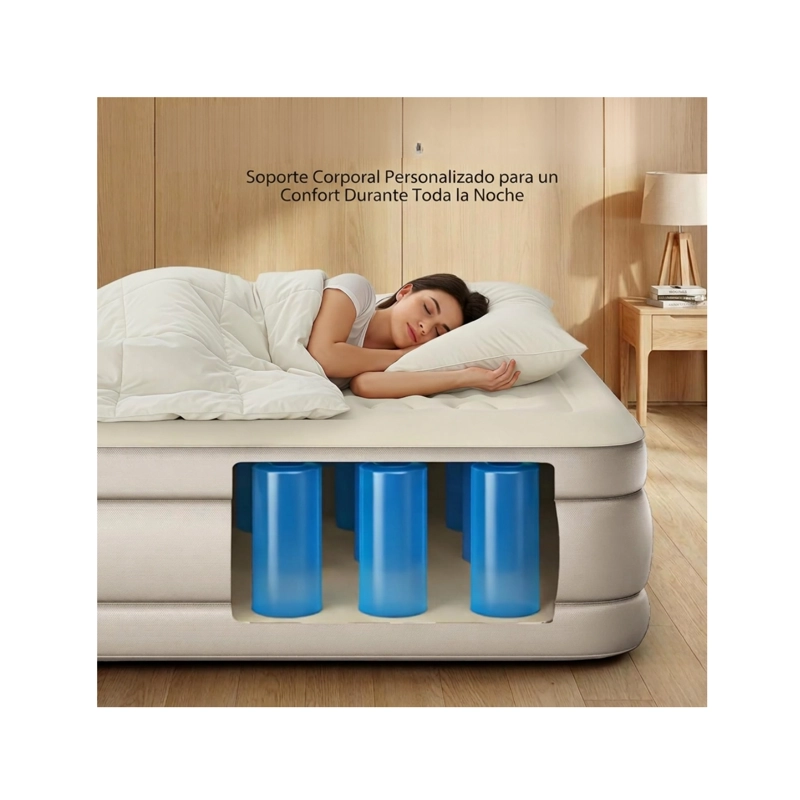 CAMA INFLABLE 1 PLAZA ELEVADA PREMIUM 190X100X40CM - REFORZADA - 3