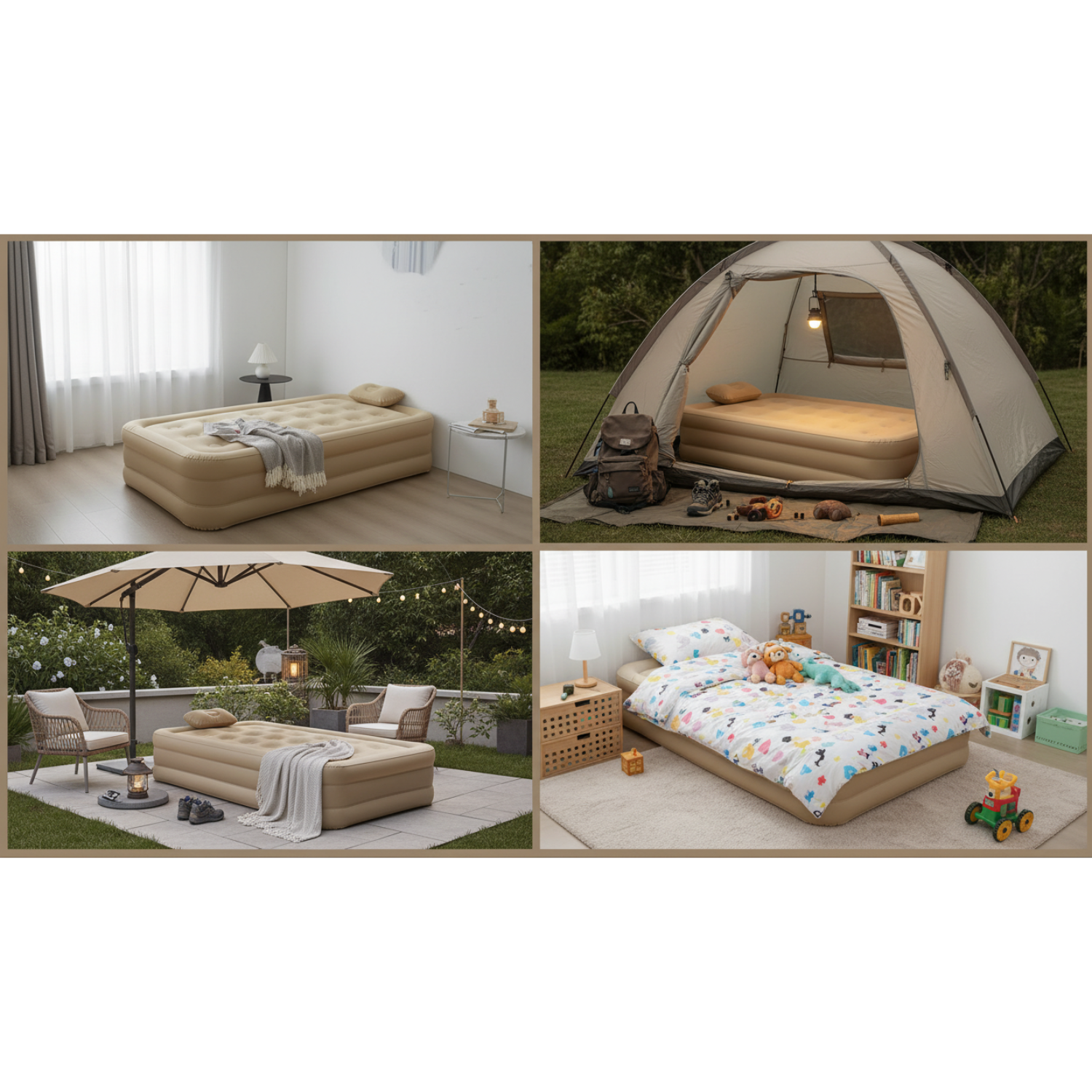 CAMA INFLABLE 1 PLAZA ELEVADA PREMIUM 190X100X40CM - REFORZADA - 4
