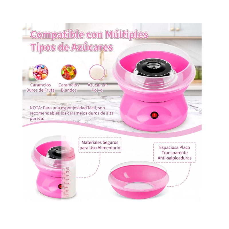 MINI MAQUINA DE ALGODON DE AZUCAR FIESTA PORTATIL - 6