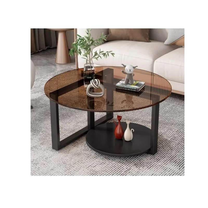 MESA DE CENTRO MODERNA DE VIDRIO TEMPLADO 60X60X46 CM MOD-10271 - 1