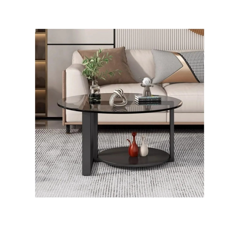 MESA DE CENTRO MODERNA DE VIDRIO TEMPLADO 60X60X46 CM MOD-10271 - 3